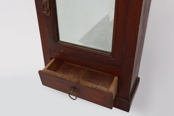 Image 1 of Art Deco scheerkast in hout met afgeschuinde spiegel, Frankrijk