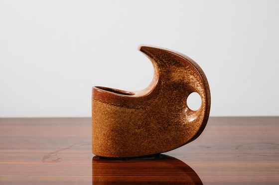 Image 1 of Bertoncello 977 Roberto Rigon 1970s Art Enamelled Ceramic Vase