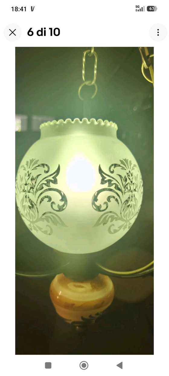 Vintage Tuscan Maremma Lantern Style Pendant Light – Pendant lamps, Ceramic, Glass (photo 4 of 9)