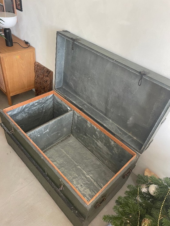 Image 1 of Grote vintage scheepskoffer/hutkoffer 