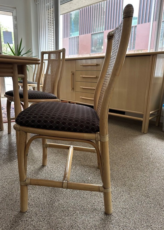 Image 1 of Mesa y sillas extensibles de bambú Roberti Rattan estilo años 60