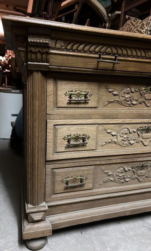 Antiek eiken ladenkast