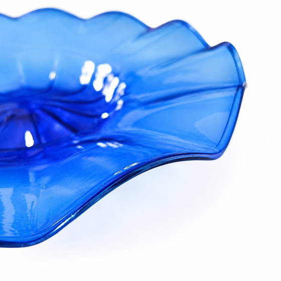 Image 1 of Centre de table vintage de Murano – Verre bleu cobalt soufflé à la bouche, années 1950