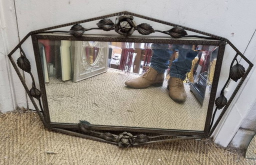 Miroir bizauté Art Nouveau (69X47cm)