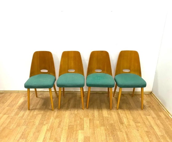Image 1 of Set of 4 Retro Chairs, Brussels Style, 1964, Czechoslovakia