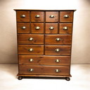 Magnifique armoire d'apothicaire en pin / commode
