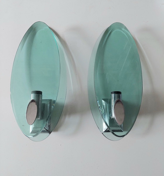 Image 1 of 2 Fontana Arte Italiaanse vintage wandlampen