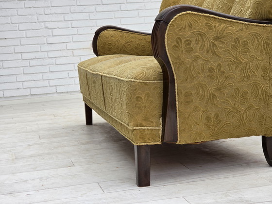 Image 1 of Sofá danés de tres plazas, años 60, en su estado original, tapizado en lana y algodón.