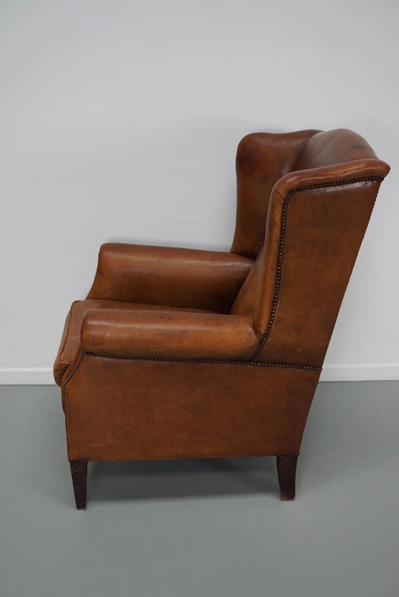 Image 1 of Vintage Nederlandse cognackleurige leren clubfauteuil