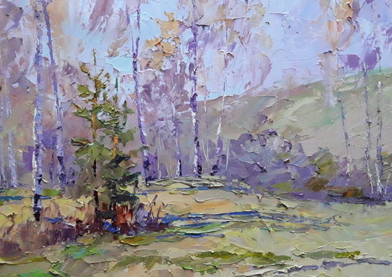 Origineel olieverfschilderij Natuurlandschap Lentebos – Schilderijen & Tekeningen, Canvas (photo 7 of 8)