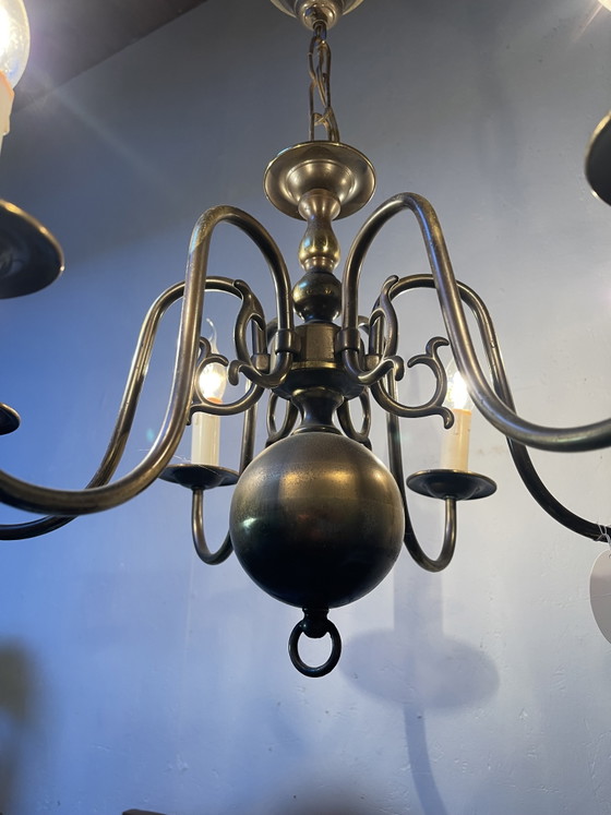 Lampadario antico a 6 bracci – Metal, Brass (photo 2 of 5)