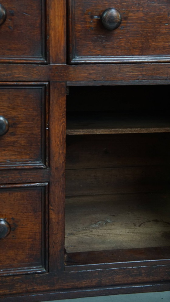 Image 1 of Buffet/ comptoir/ îlot de cuisine anglais ancien de la fin du XVIIIe siècle avec plateau en chêne massif