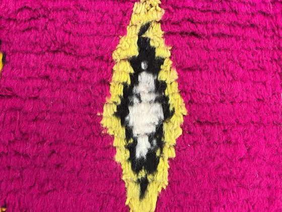 Image 1 of Berber Rug - 311 cm x 204 cm - pink and white Wool