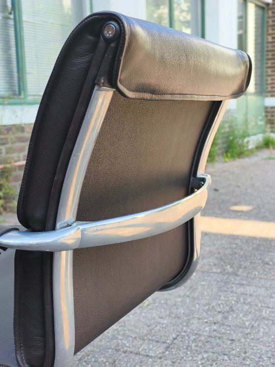 Image 1 of 7x Una Chair van ICF Italy (leder, korte rug, wieltjes)