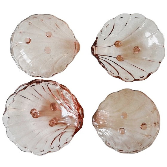 Image 1 of Set Stolze Hermanova-hut Artdeco schaaljes schelpvorm rosaline 1930's