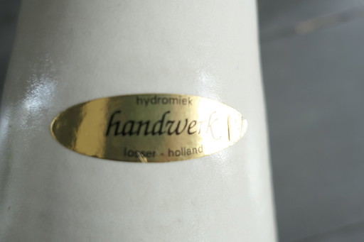 Vintage Pottery Heavy Vase White Hydromics