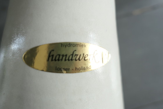 Image 1 of Vintage Aardewerk Zware Vaas Wit Hydromiek