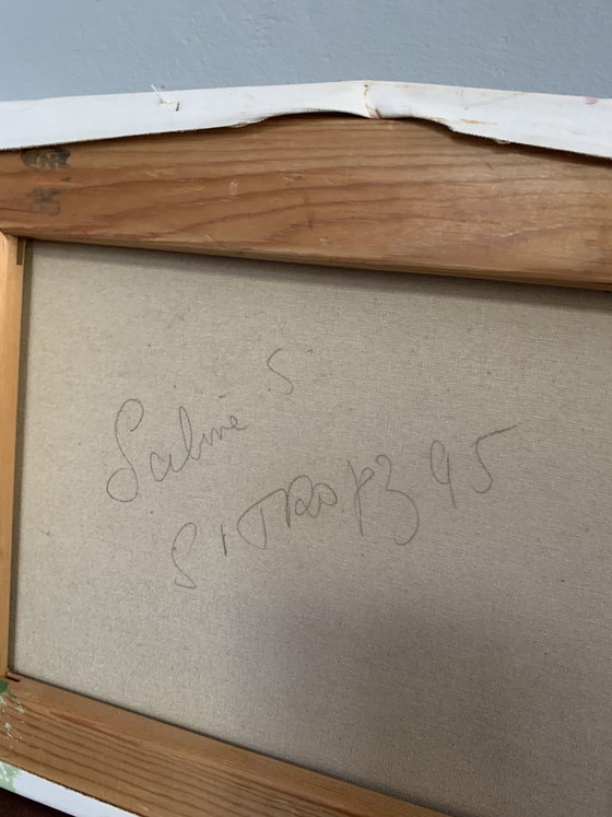 Image 1 of Painting Sabine Paco Saint-Tropez ‘95 naive art folk art