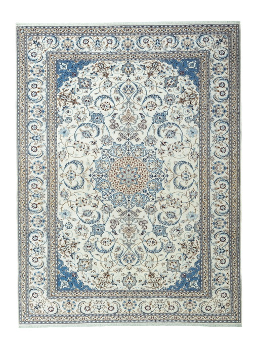 Alfombra persa Nain 9 La anudada a mano con seda - 341 x 256 cm
