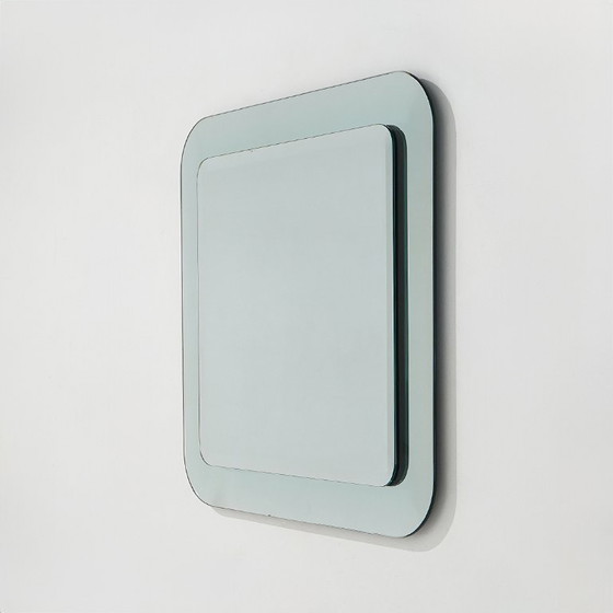 Image 1 of Square wall mirror with beveled edges, 1970s
