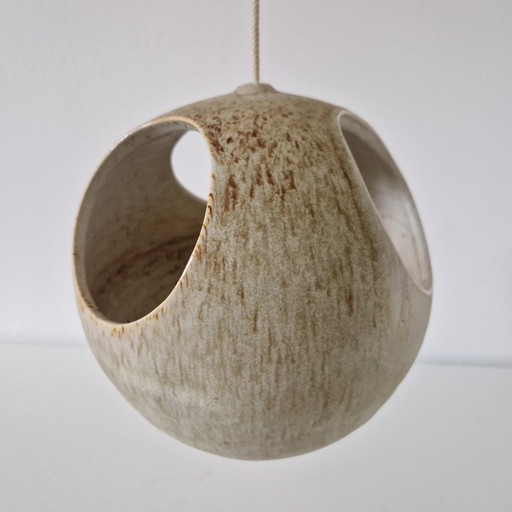Globe suspendu en céramique Jaap Ravelli pot suspendu pour plante d'intérieur 1960s/70s céramique