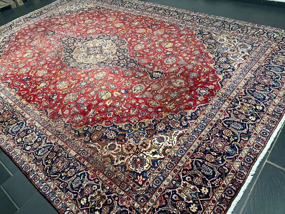 Image 1 of XXL Indo Keshan handgeknoopt oosters tapijt 450x312cm handgemaakt