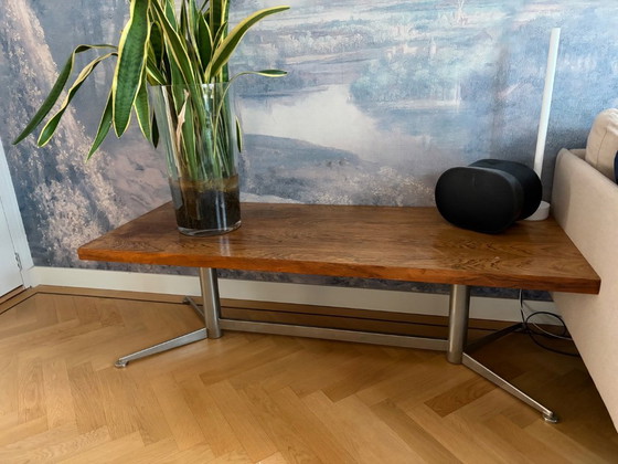 Image 1 of Mooie houten salontafel met stalen poten