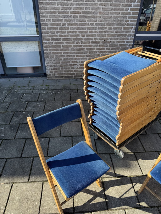 Lot de 16 chaises pliantes de luxe vintage des années 80