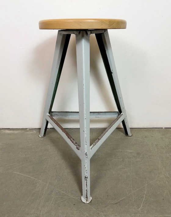 Image 1 of Grey Industrial Workshop Stool, 1960s