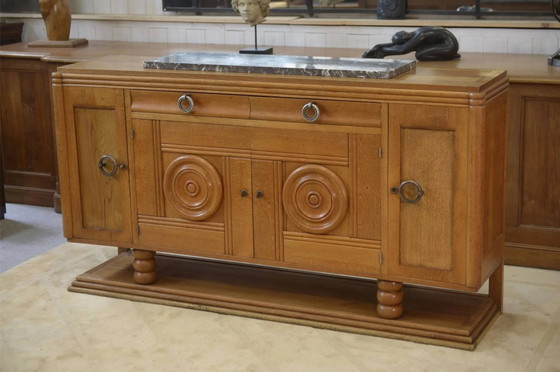 Oak buffet in the style of Charles Dudouyt, 1930s. – Storage cabinet, Wood, Art Deco (photo 9 of 14)