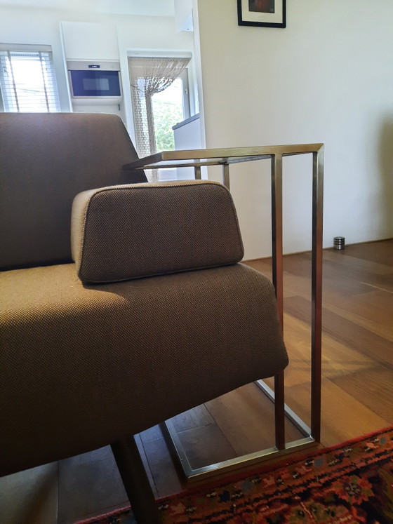 Side table 2 Pieces With Wired Glass – Metal (photo 5 of 5)