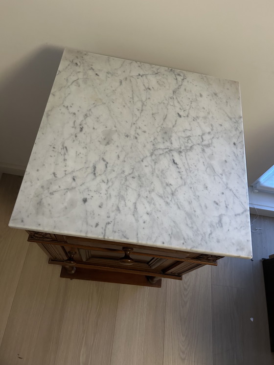 Image 1 of Antico comodino francese Somno con marmo di Carrara – ca. 1880
