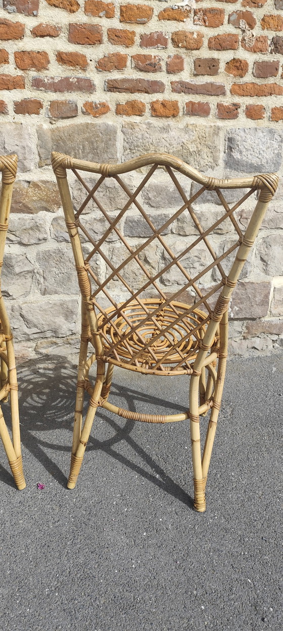 Image 1 of Set di 4 sedie in rattan Louis Sognot