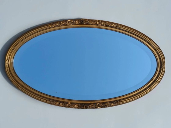 Oval mirror in gilded wood, Louis XVI style (photo 2 of 12)