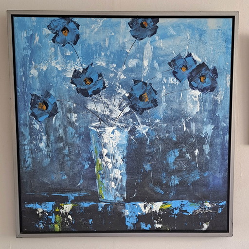 Jan van den Berg - Amapolas en azul