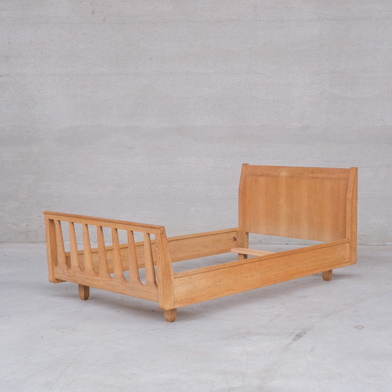Image 1 of Guillerme et Chambron French Mid-Century Oak Single Bed