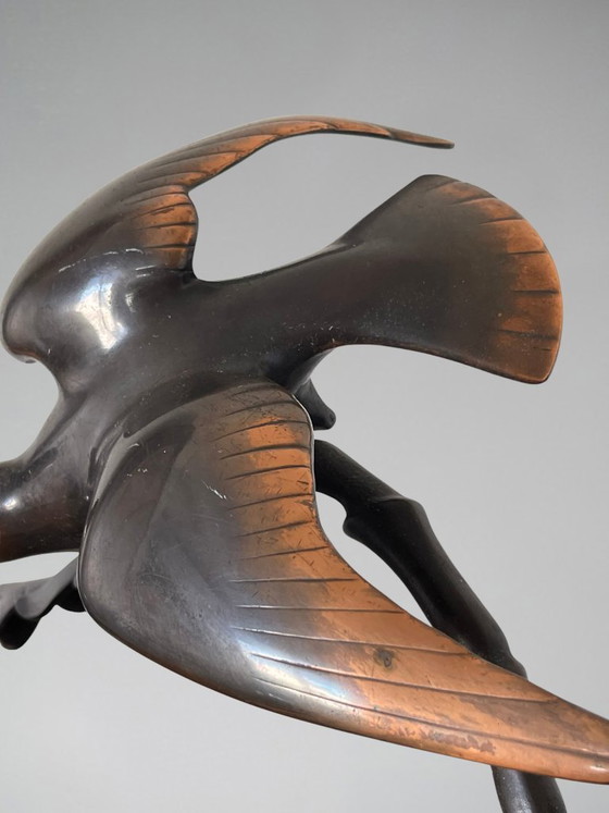Marcel GUILLEMARD (1886–1932) / Atelier Primavera — Coppia di Cince dal Ciuffo, Importante Scultura Art (photo 10 of 20)