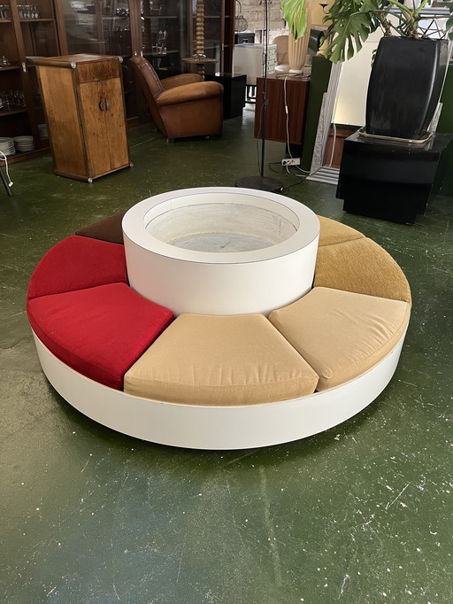 1970s garden bench made by Roche Bobois in white Formica