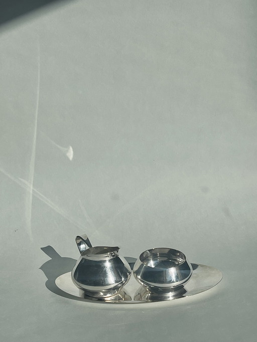 WMF Wagenfeld Bauhaus Versilbertes Servierset