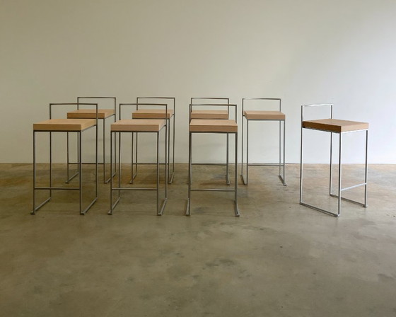 8x Lapalma Cubo Barstool by Enzo Berti – Wood, rvs (photo 15 of 15)