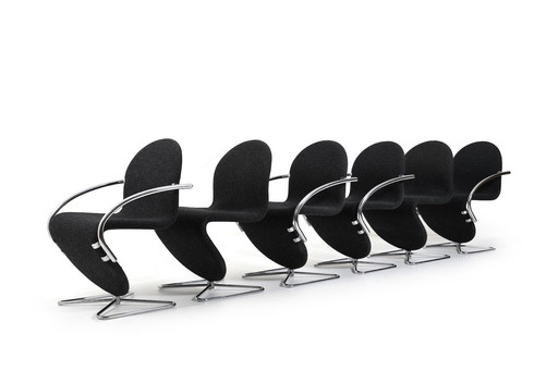 Verner Panton pour Fritz Hansen 1973 Série 1-2-3 Base papillon