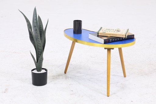 Vintage kidney-shaped table | Mid Centur y flower table | side tables blue 60s #07-30