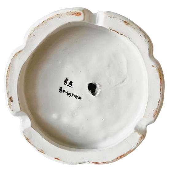 Image 1 of Vintage mid-century Italian Bassano sculpture of a young man with fruit, 1950s, signed