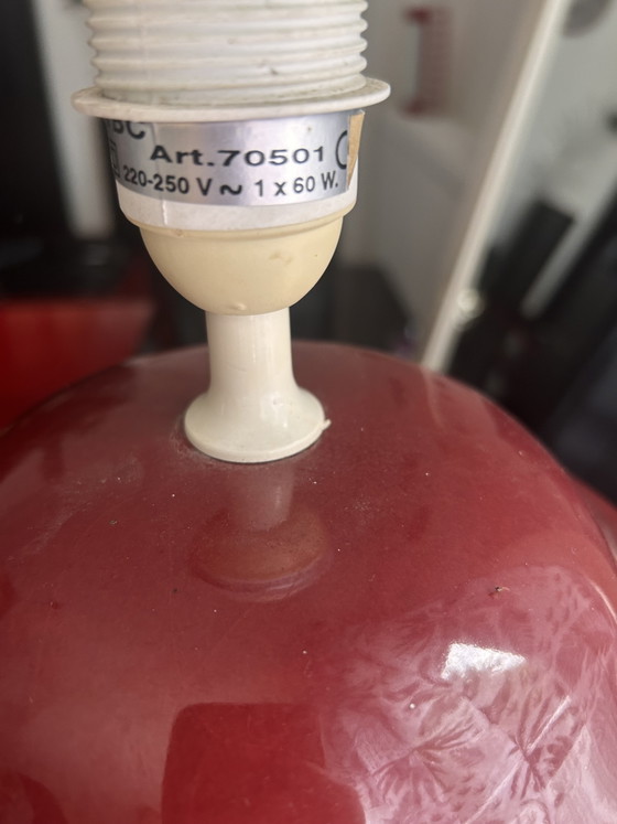 Lampada da tavolo vintage in ceramica rossa a forma di vaso per zenzero. – Lampade da terra (photo 3 of 5)