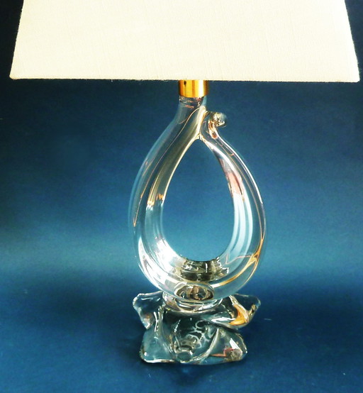 Vintage Kristall Tischlampe Signiert R. Boyer