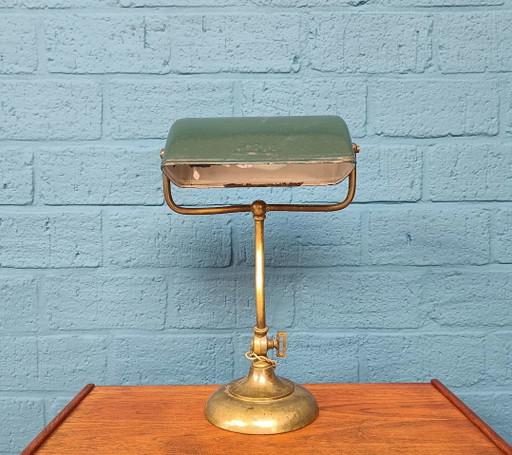 Lámpara de escritorio vintage de banquero Bauhaus