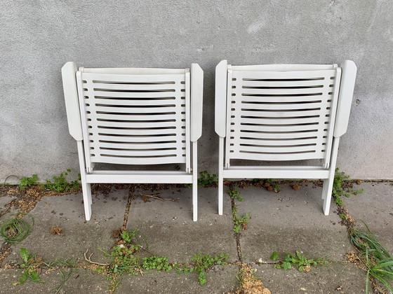 Image 1 of 2 sedie pieghevoli Rex bianche, modello Lounge, Nico Kralj, 1952