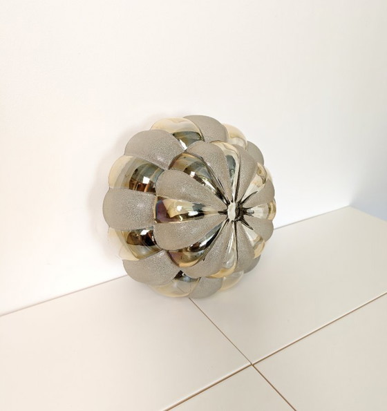 Image 1 of XXL Plafoniera in vetro trasparente d'epoca / Sconce di metà secolo moderno / Lampada da parete ad incasso / Vetro soffiato a ma