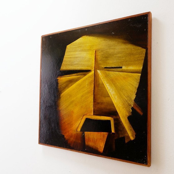 Image 1 of Abstract painting on panel - 63 x 63 cm