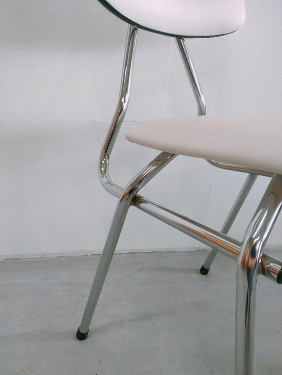Image 1 of sedia da pranzo vintage anni '60 in tubolare, sedia laterale